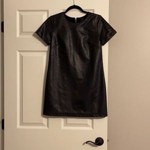 Black mini snake print dress